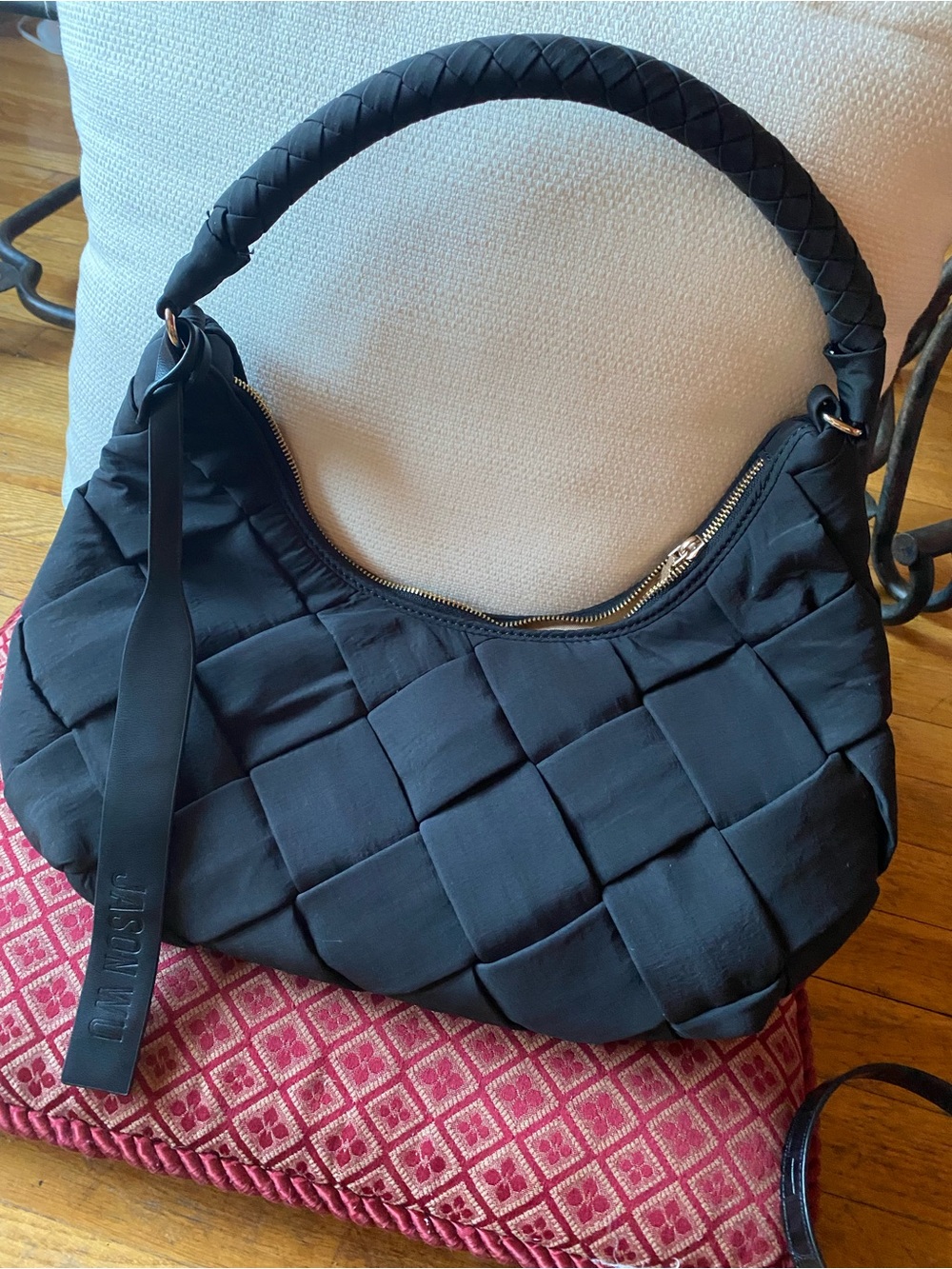 Black Woven Hobo Bag by Jason WU
